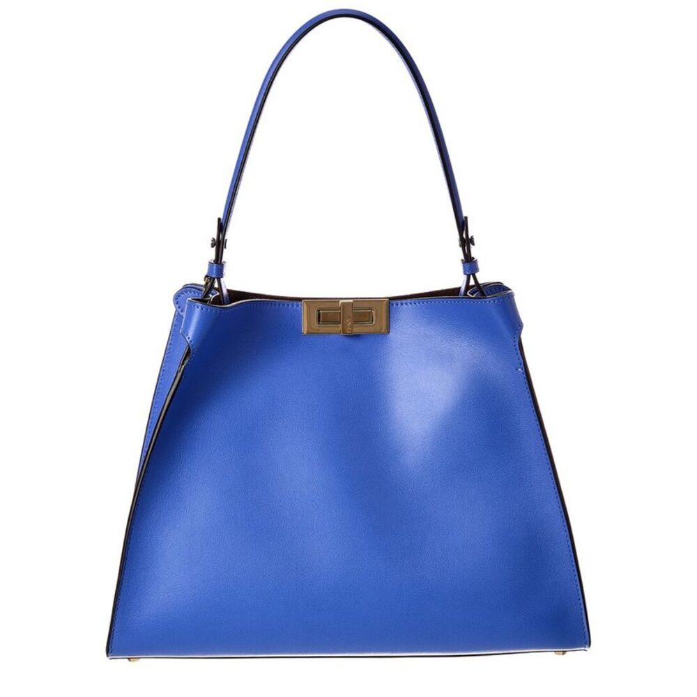 Fendi Way Medium Leather Tote, Blue